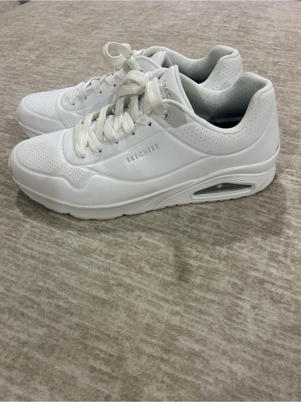 Skechers Men's White Air-Cushion Low-Top Sneakers